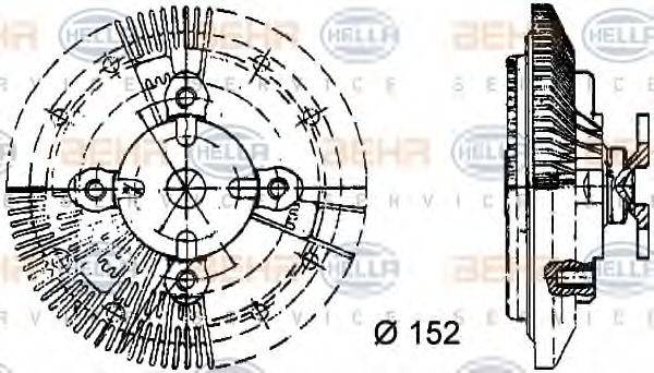 BEHR HELLA SERVICE 8MV376732121 Зчеплення, вентилятор радіатора