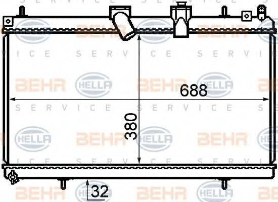 BEHR HELLA SERVICE 8MK376732761 Радіатор, охолодження двигуна