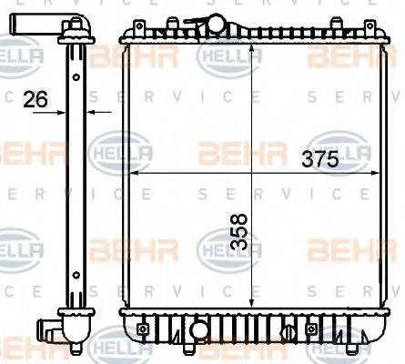 BEHR HELLA SERVICE 8MK376735081 Радіатор, охолодження двигуна