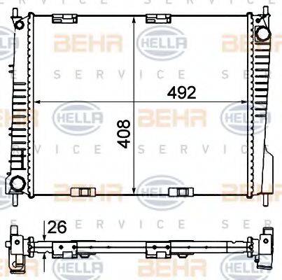 BEHR HELLA SERVICE 8MK376735141 Радіатор, охолодження двигуна