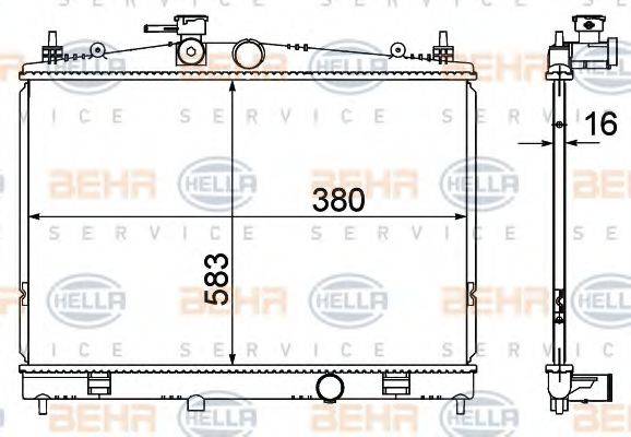 BEHR HELLA SERVICE 8MK376735381 Радіатор, охолодження двигуна