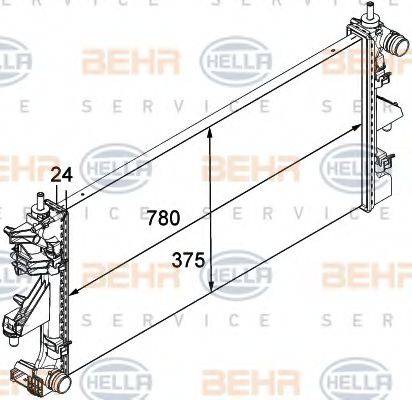 BEHR HELLA SERVICE 8MK376745031 Радіатор, охолодження двигуна