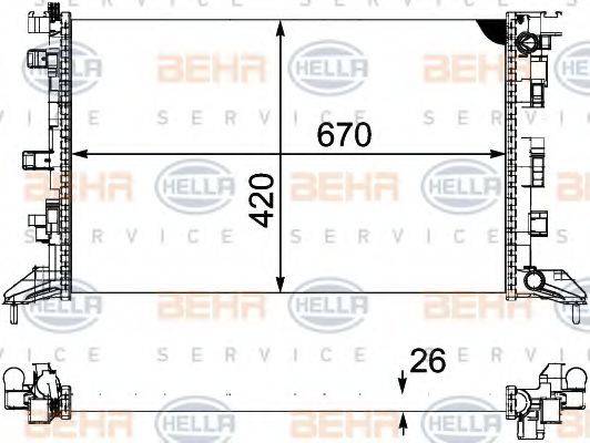 BEHR HELLA SERVICE 8MK376745211 Радіатор, охолодження двигуна