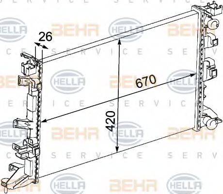 BEHR HELLA SERVICE 8MK376745221 Радіатор, охолодження двигуна