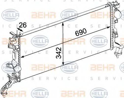 BEHR HELLA SERVICE 8MK376745231 Радіатор, охолодження двигуна