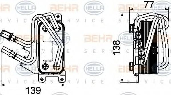 BEHR HELLA SERVICE 8MO376747101 масляний радіатор, моторне масло