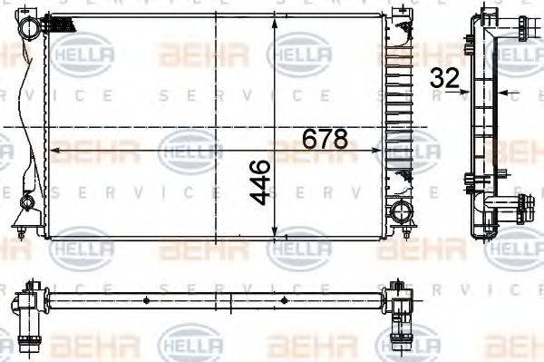 BEHR HELLA SERVICE 8MK376749441 Радіатор, охолодження двигуна