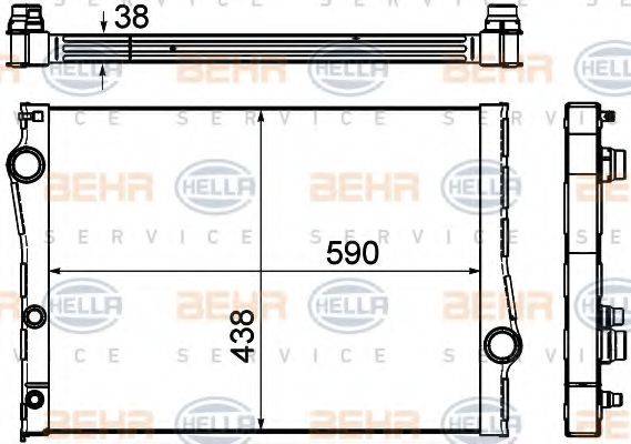 BEHR HELLA SERVICE 8MK376753001 Радіатор, охолодження двигуна