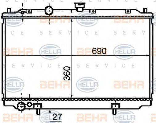 BEHR HELLA SERVICE 8MK376753711 Радіатор, охолодження двигуна