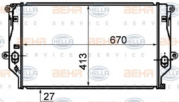 BEHR HELLA SERVICE 8MK376753761 Радіатор, охолодження двигуна