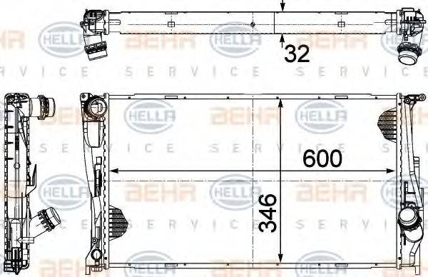 BEHR HELLA SERVICE 8MK376754031 Радіатор, охолодження двигуна