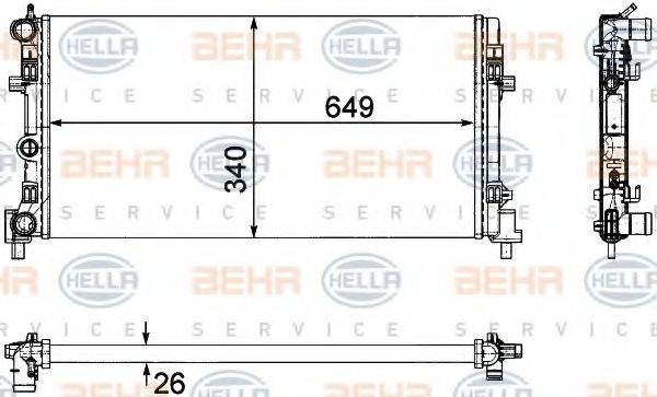 BEHR HELLA SERVICE 8MK376754281 Радіатор, охолодження двигуна