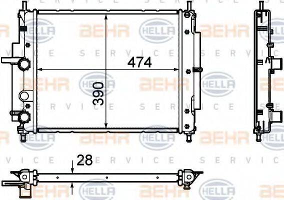 BEHR HELLA SERVICE 8MK376754411 Радіатор, охолодження двигуна