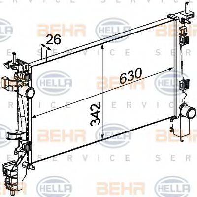 BEHR HELLA SERVICE 8MK376754721 Радіатор, охолодження двигуна