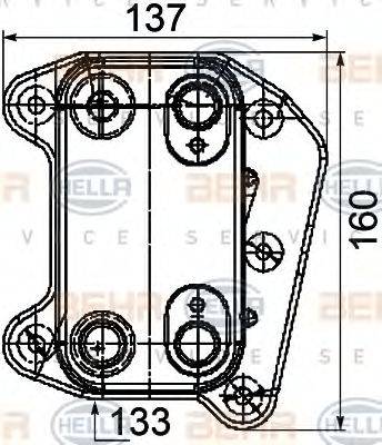 BEHR HELLA SERVICE 8MO376755251 масляний радіатор, моторне масло