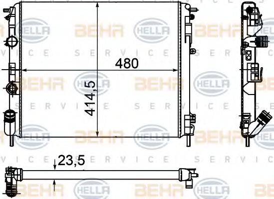 BEHR HELLA SERVICE 8MK376755341 Радіатор, охолодження двигуна