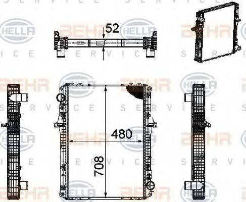 BEHR HELLA SERVICE 8MK376756041 Радіатор, охолодження двигуна