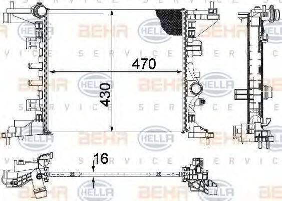 BEHR HELLA SERVICE 8MK376756441 Радіатор, охолодження двигуна