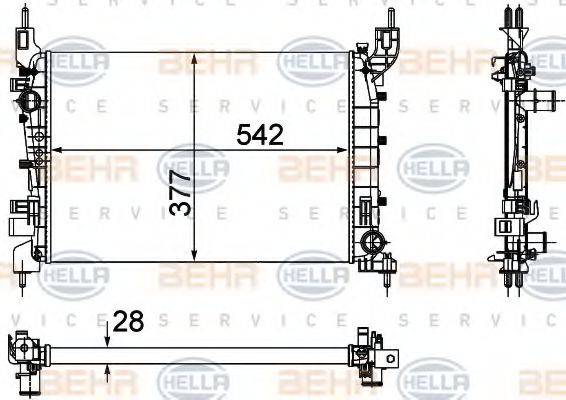 BEHR HELLA SERVICE 8MK376756521 Радіатор, охолодження двигуна