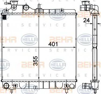 BEHR HELLA SERVICE 8MK376757001 Радіатор, охолодження двигуна