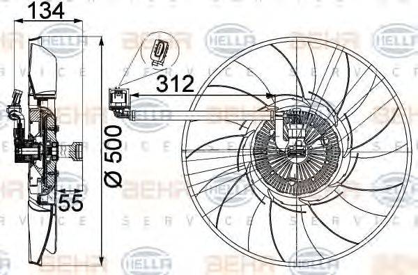 BEHR HELLA SERVICE 8MV376757301 Вентилятор, охолодження двигуна