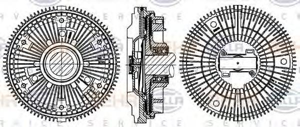 BEHR HELLA SERVICE 8MV376757581 Зчеплення, вентилятор радіатора