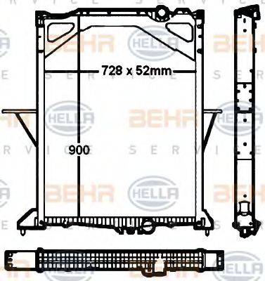 BEHR HELLA SERVICE 8MK376760441 Радіатор, охолодження двигуна