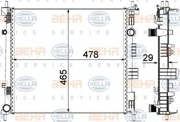 BEHR HELLA SERVICE 8MK376762181 Радіатор, охолодження двигуна