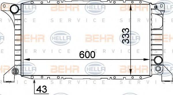 BEHR HELLA SERVICE 8MK376764011 Радіатор, охолодження двигуна