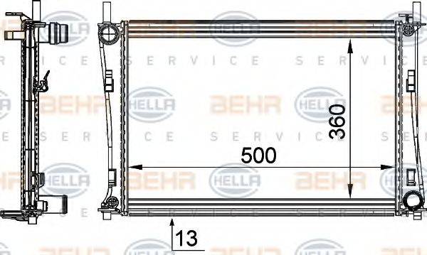 BEHR HELLA SERVICE 8MK376764311 Радіатор, охолодження двигуна