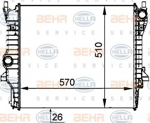 BEHR HELLA SERVICE 8MK376764371 Радіатор, охолодження двигуна