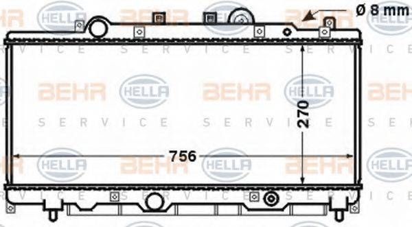 BEHR HELLA SERVICE 8MK376767521 Радіатор, охолодження двигуна