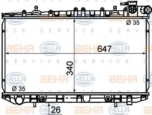 BEHR HELLA SERVICE 8MK376771001 Радіатор, охолодження двигуна