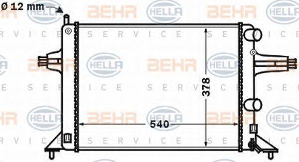 BEHR HELLA SERVICE 8MK376771121 Радіатор, охолодження двигуна