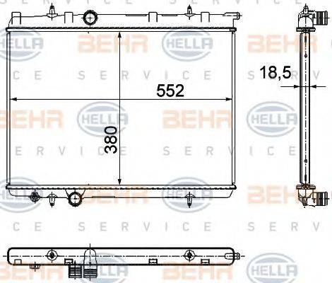 BEHR HELLA SERVICE 8MK376771501 Радіатор, охолодження двигуна