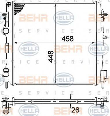 BEHR HELLA SERVICE 8MK376771791 Радіатор, охолодження двигуна