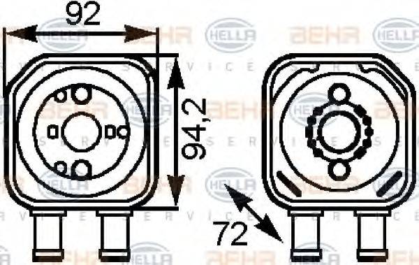 BEHR HELLA SERVICE 8MO376778041 масляний радіатор, моторне масло