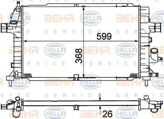 BEHR HELLA SERVICE 8MK376781041 Радіатор, охолодження двигуна