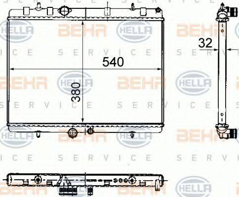 BEHR HELLA SERVICE 8MK376781111 Радіатор, охолодження двигуна