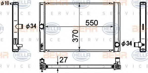 BEHR HELLA SERVICE 8MK376790151 Радіатор, охолодження двигуна