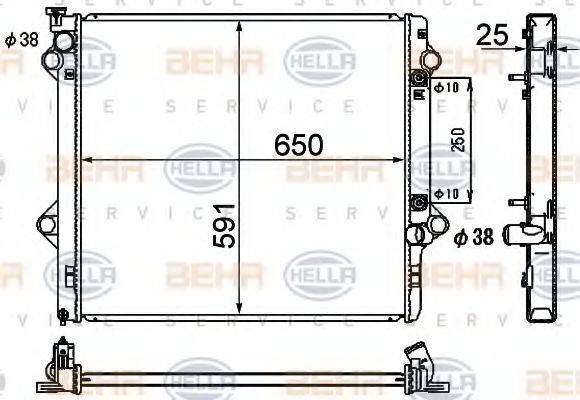 BEHR HELLA SERVICE 8MK376790191 Радіатор, охолодження двигуна