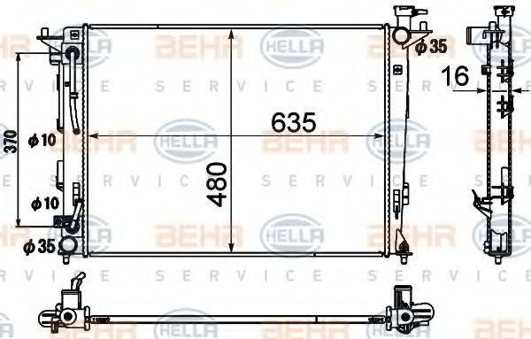 BEHR HELLA SERVICE 8MK376790431 Радіатор, охолодження двигуна