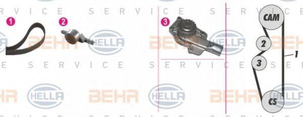 BEHR HELLA SERVICE 8MP376805881 Водяний насос + комплект зубчастого ременя