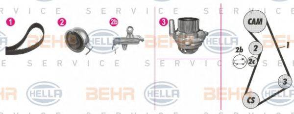 BEHR HELLA SERVICE 8MP376811841 Водяний насос + комплект зубчастого ременя