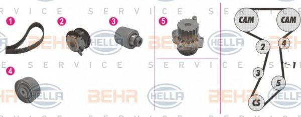 BEHR HELLA SERVICE 8MP376813821 Водяний насос + комплект зубчастого ременя