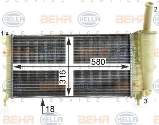 BEHR HELLA SERVICE 8MK376900101 Радіатор, охолодження двигуна