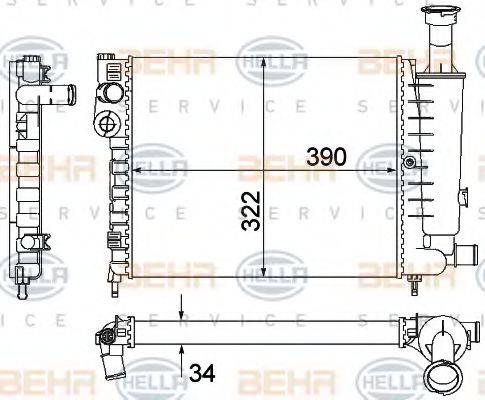 BEHR HELLA SERVICE 8MK376901121 Радіатор, охолодження двигуна