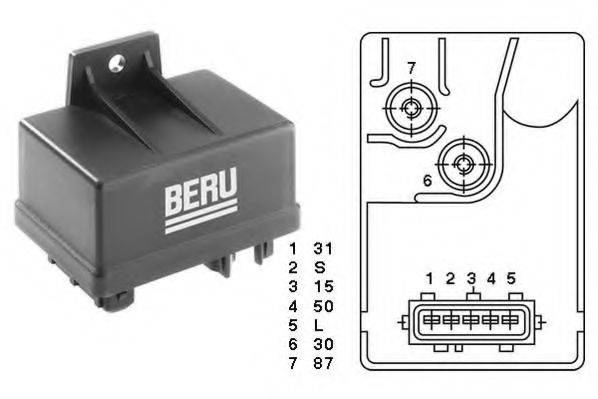 BERU GR034 Блок керування, час розжарювання