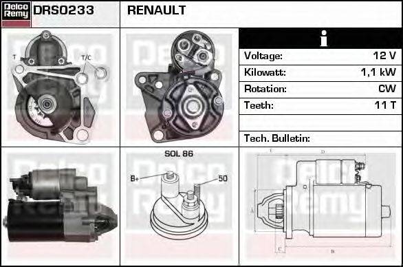 DELCO REMY DRS0233 Стартер