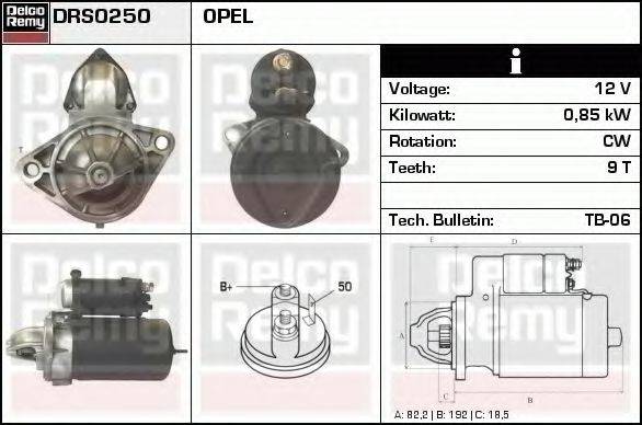 DELCO REMY DRS0250 Стартер